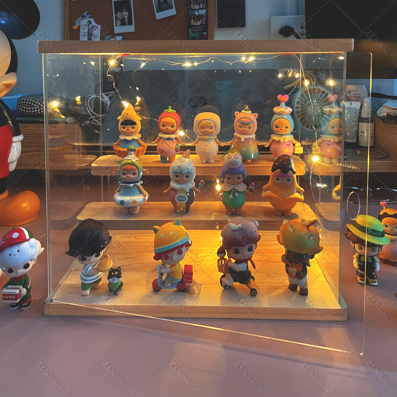 ชั้นวางโมเดล ฐานไม้