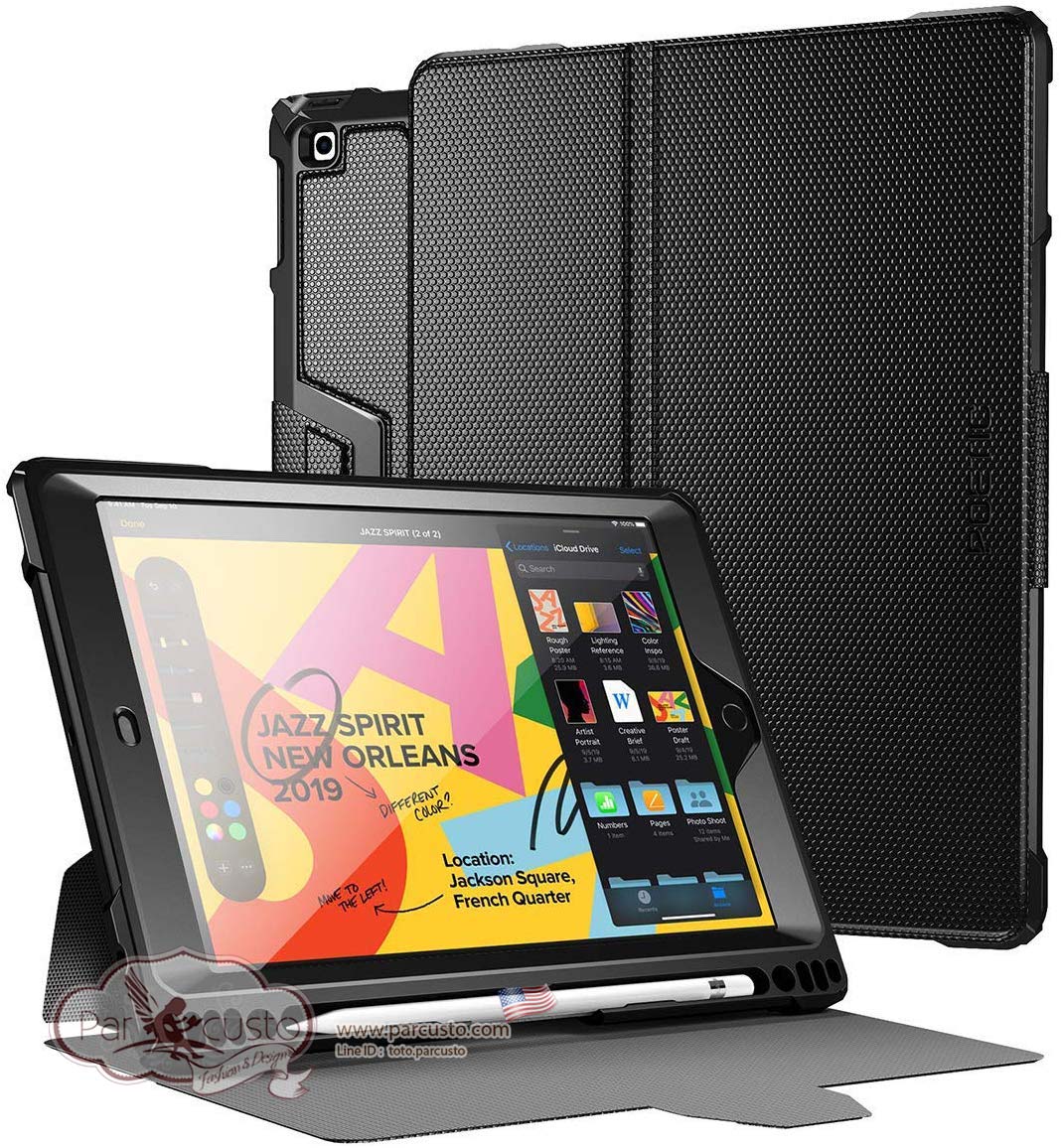 เคสกันกระแทก Apple iPad 10.2 2019 (iPad 7th) [Tough 360 Degree Stand Folio Cover ] จาก POETIC [Pre-order USA]