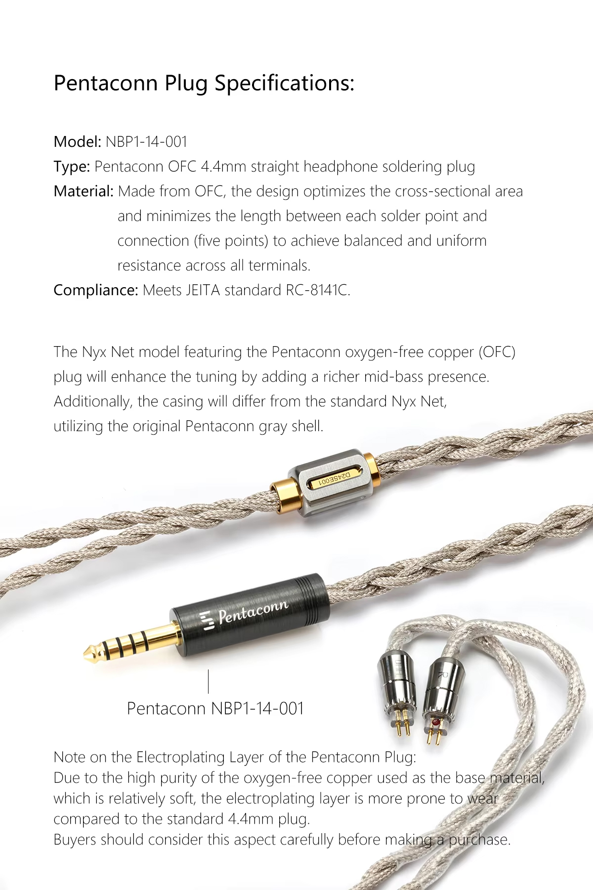 [PreOrder] DD BC130 (Nyx Net) สายอัพเกรดหูฟัง ความบริสุทธิ์สูง เปลี่ยนขั้วหูฟังได้ ประกันศูนย์ไทย