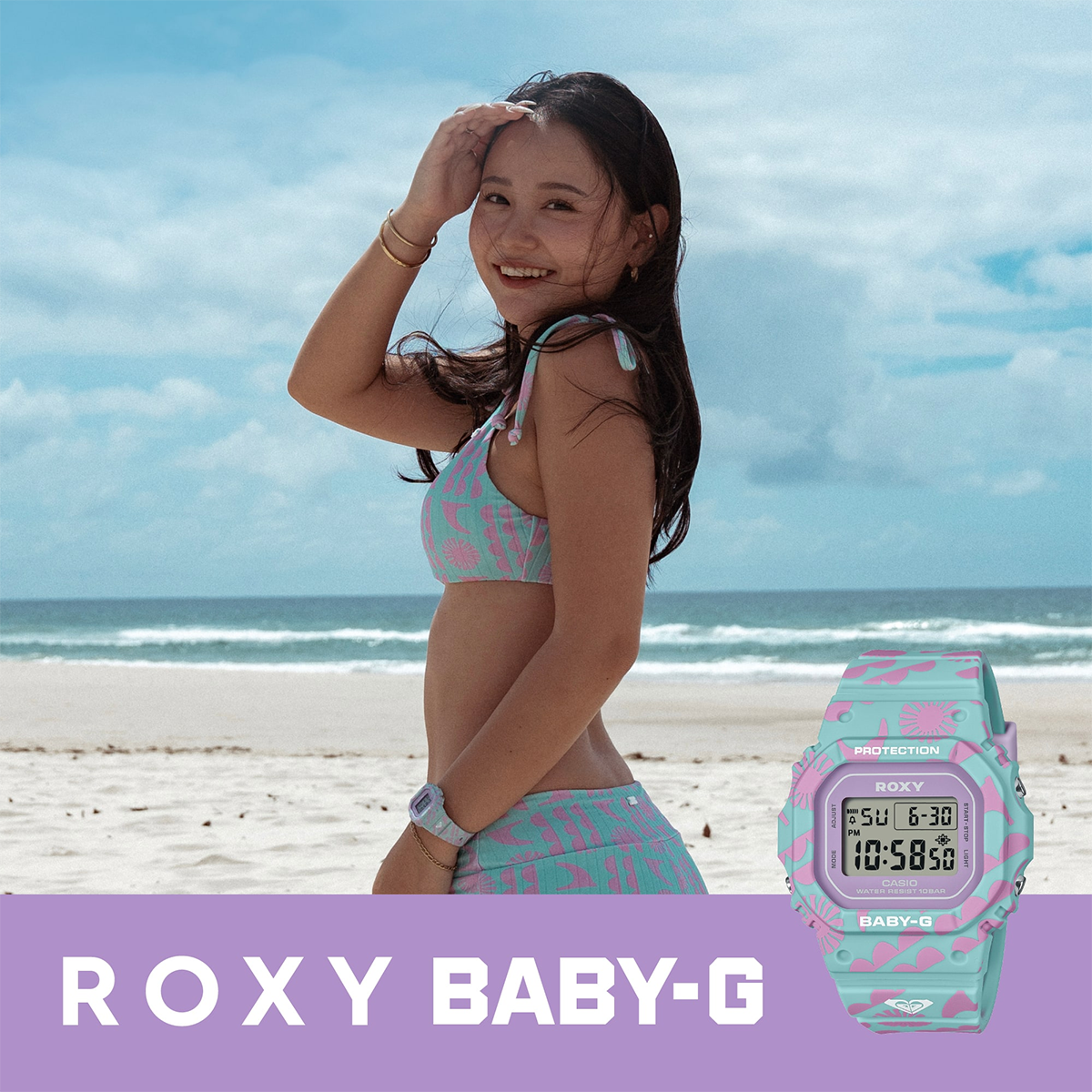 นาฬิกา Casio Baby-G Digital x ROXY Limited รุ่น BGD-565RX-2 ของแท้ รับประกัน1ปี