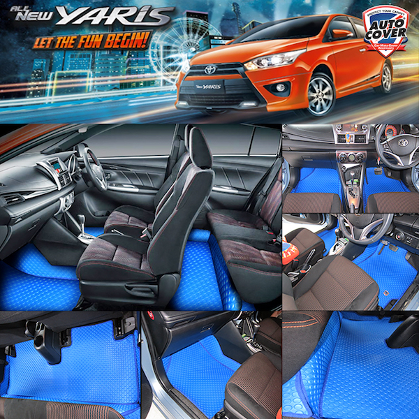 พรมรถยนต์ รถ TOYOTA YARIS 5 ประตู ปี 2014-2017 พรมกระดุม ชุดภายในห้องโดยสาร จำนวน 13 ชิ้น