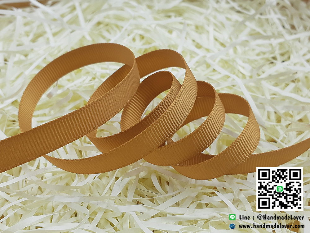 ริบบิ้นผ้ากรอสเกน สีทอง ขนาด 9 mm.