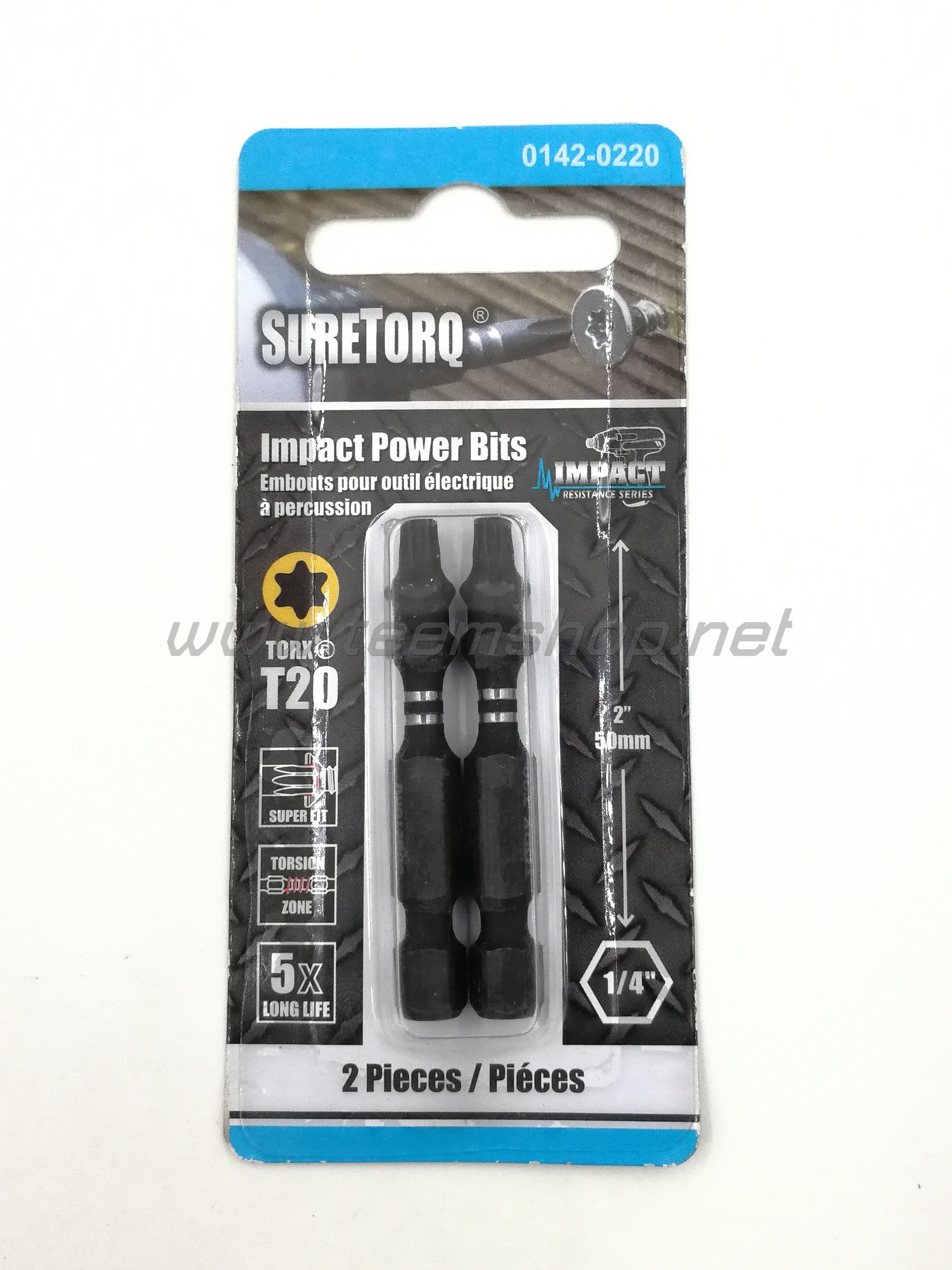 SURETORQ ดอกไขควงลม T20x50mm. 2ตัวชุด IMPAC 0142-0220(Torx)