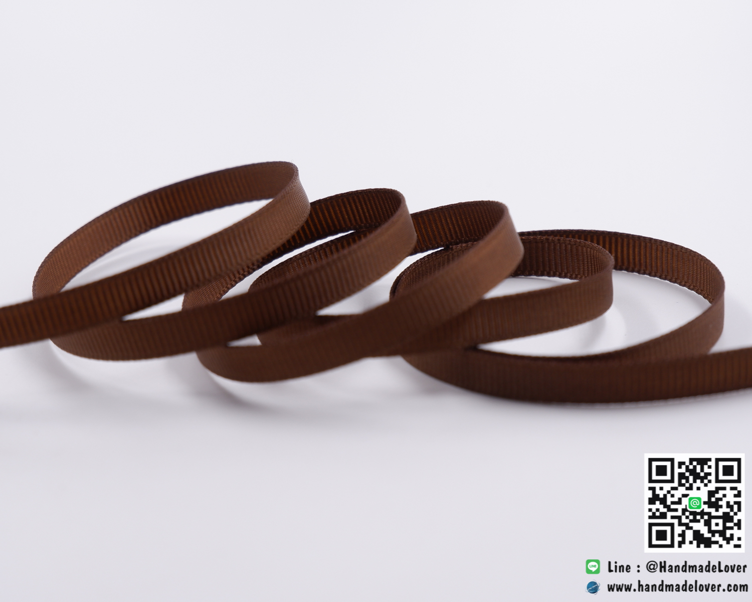 ริบบิ้นผ้า กรอสเกรน สีน้ำตาล ขนาด กว้าง 6 mm.