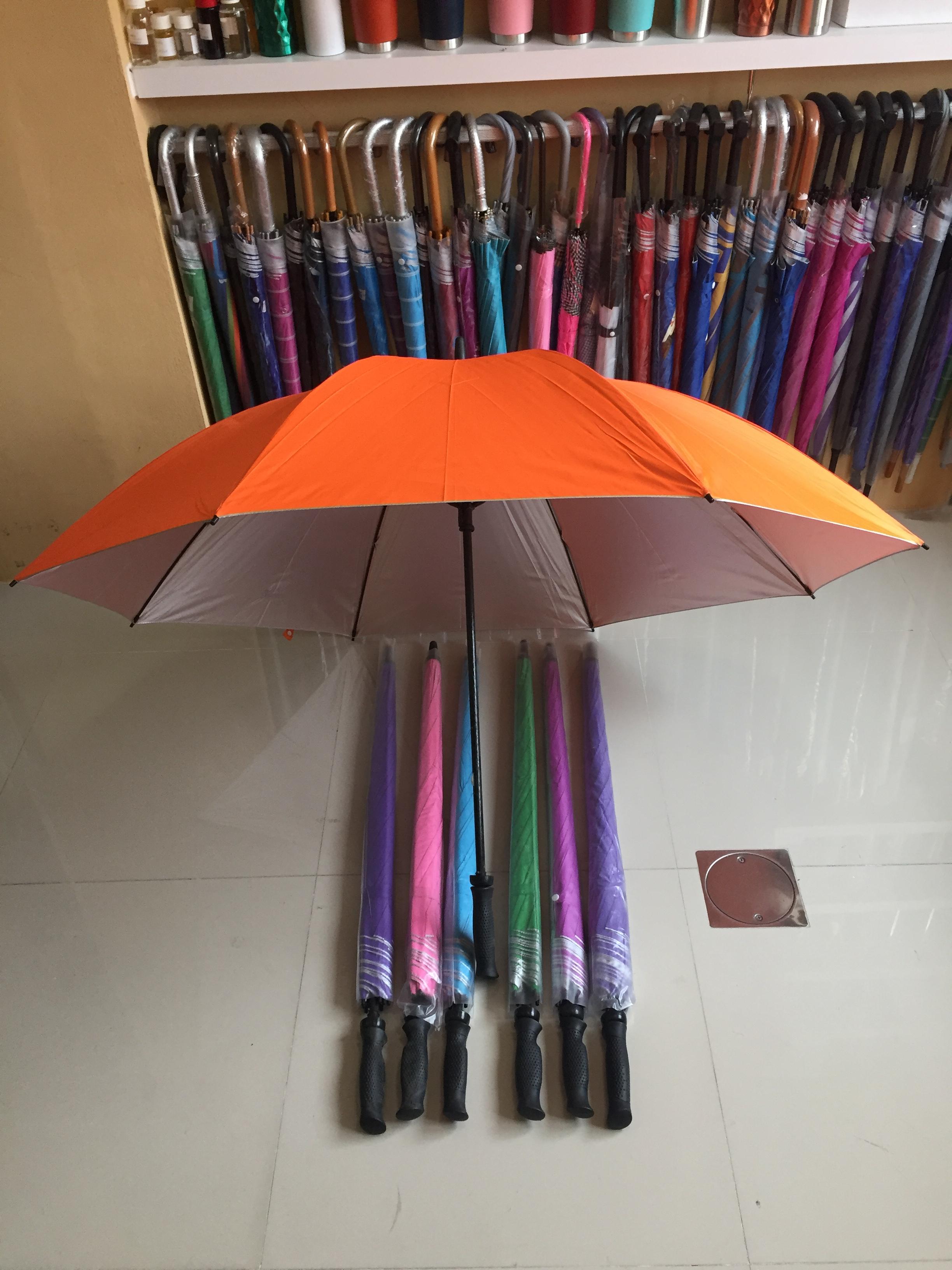 ร่มกอล์ฟ 30 นิ้ว ชั้นเดียว ผ้าร่มเคลือบยูวี โครงไฟเบอร์ มือเปิด ปลอกPVC