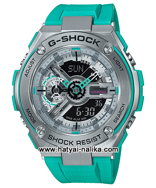 นาฬิกา Casio G-Shock G-STEEL Limited Color GST-410 series รุ่น GST-410-2A สีฟ้าเทอร์ควอย (สีผลิตจำกัดไม่วางขายในไทย) ของแท้ รับประกัน1ปี