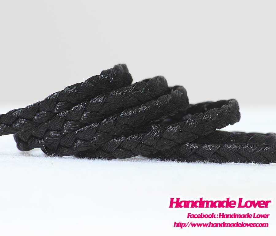 เชือกผ้าถัก สีดำ