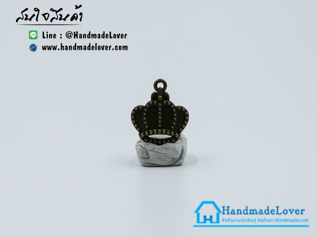 จี้,ตัวห้อยซิป สีทองรมดำ รูปมงกุฎ