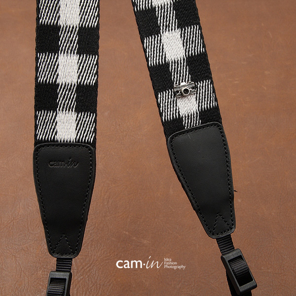 สายคล้องกล้องสวยๆ ลายสก๊อตสีขาวดำ cam-in Scott Black and White
