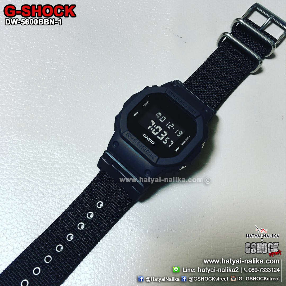 นาฬิกา Casio G-Shock Limited Black out Basic Nilon band series รุ่น DW-5600BBN-1 ของแท้ รับประกัน1ปี