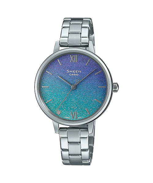นาฬิกา คาสิโอ Casio SHEEN SAPPHIRE CRYSTAL คริสตัลแซฟไฟร์ SHE-4548 series รุ่น SHE-4548D-2A ของแท้ รับประกัน1ปี