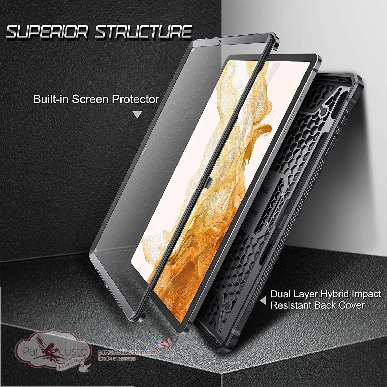 เคสกันกระแทก Samsung Galaxy Tab S8 Plus 2022/S7 FE 2021/S7 Plus 2020 12.4 นิ้ว [Tuatara] จาก Fintie[Pre-order USA]