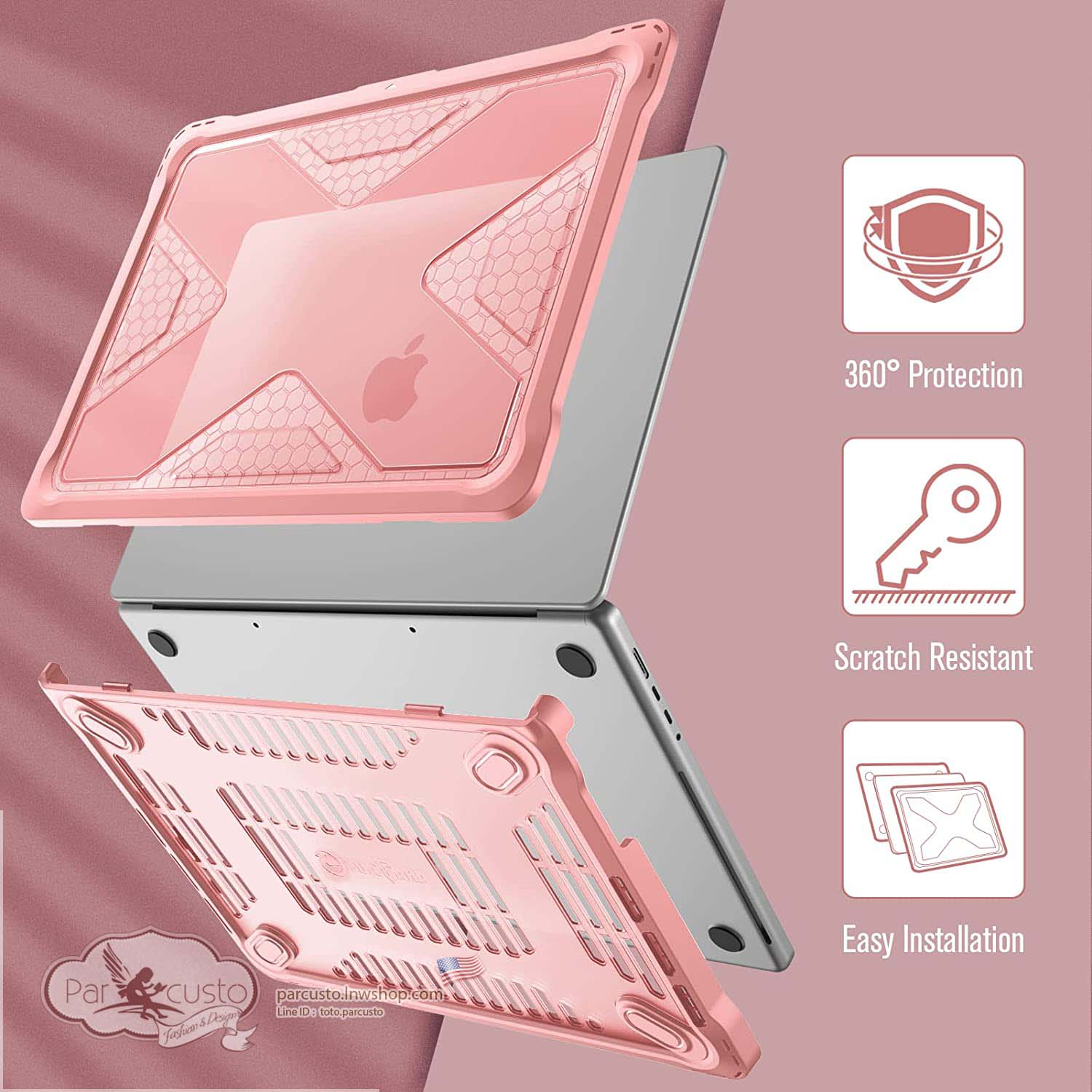 เคสกันกระแทก MacBook Pro 14 Inch A2442 (2021 2022) [Heavy Duty] จาก Fintie [Pre-order USA]