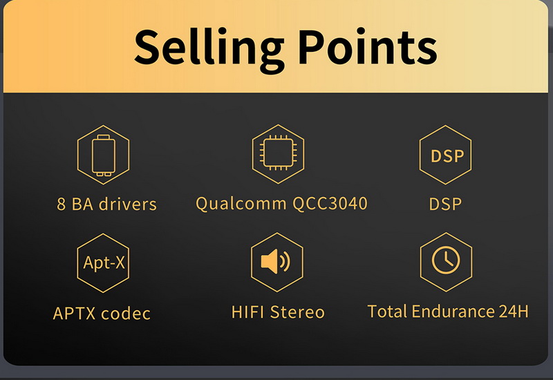 ขาย KZ SA08 PRO หูฟัง TWS 4 ไดรเวอร์ รองรับ Bluetooth 5.2 ประกันศูนย์ไทย