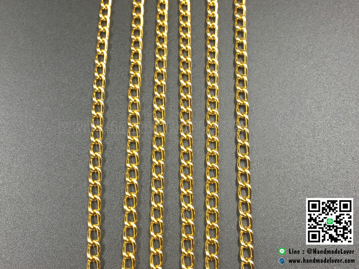 โซ่อลูมิเนียม สีทอง ขนาด 4*3 mm.