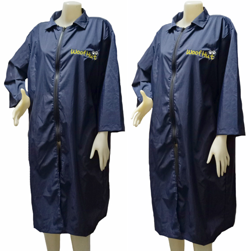 Dogtalog Groomer Apparel เสื้อคลุมผ้าร่ม เสื้อคลุมตัดขน เสื้อคลุมช่าง เสื้อคลุมกันเปื้อน สีกรมท่า