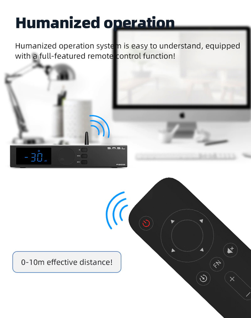 ขาย SMSL A300 Power Amplifier ตั้งโต๊ะ รองรับ Bluetooth5.0 ประกันศูนย์ไทย