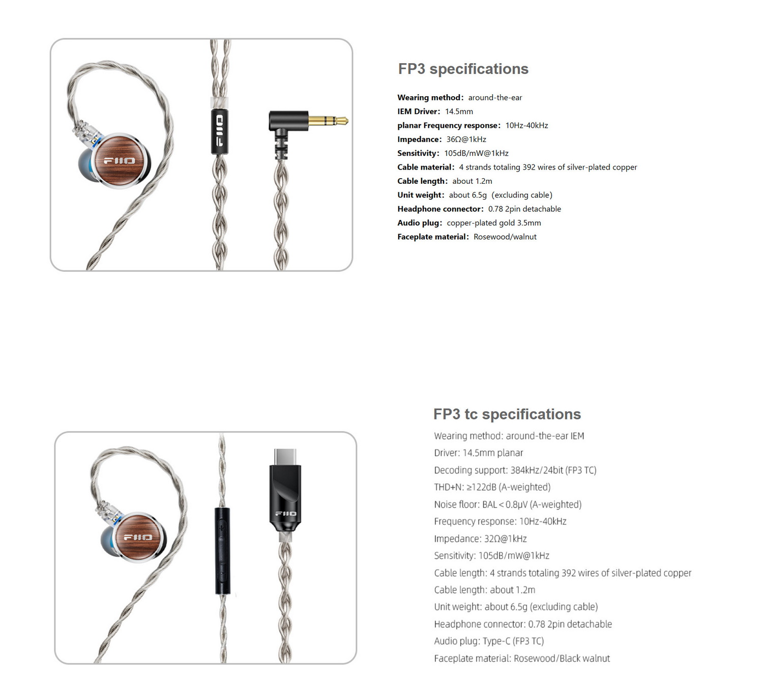 FiiO FP3 หูฟัง IEMs ไดรเวอร์ Planar 14.5 มม. รุ่นที่สองที่พัฒนาขึ้นเอง ประกันศูนย์ไทย