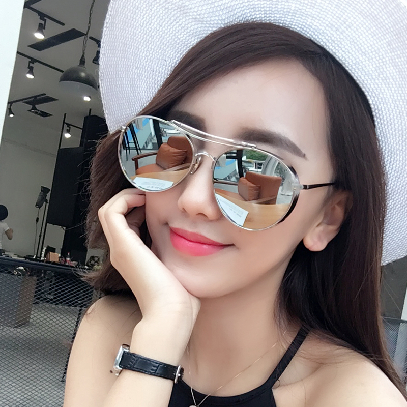 แว่นตา ฮาราจูกุ (Harajuku) เลนส์ปรอท สีเทา กรอบสีิเงิน (UV400)