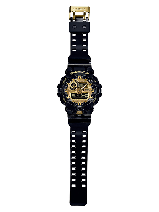 นาฬิกา คาสิโอ Casio G-Shock Standard ANALOG-DIGITAL รุ่น GA-710GB-1A (สีดำทอง) ของแท้ รับประกัน 1 ปี