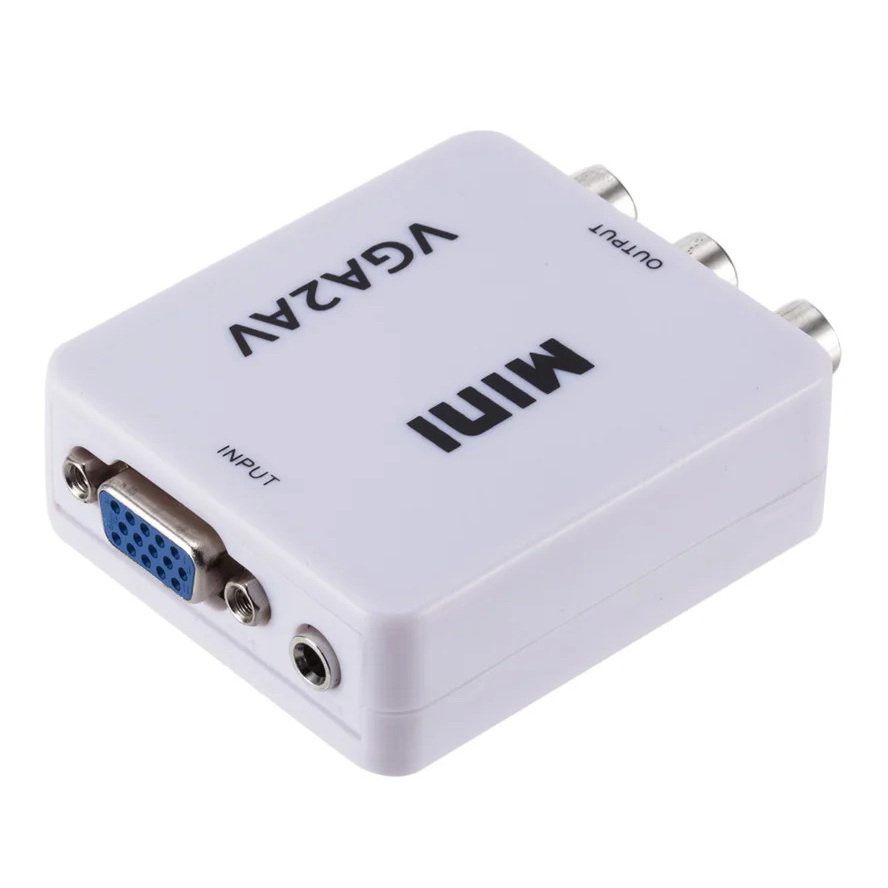 X-Tips VGA to AV อะแดปเตอร์แปลง VGA พร้อม AUX 3.5 มม. ออก AV รองรับ 1080p (60HZ)