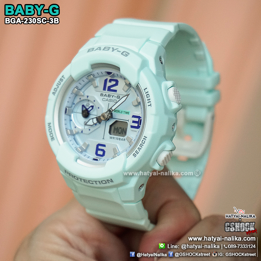 นาฬิกา Casio Baby-G BGA-230SC Sweet Pasted Colors series รุ่น BGA-230SC-3B (สีมิ้นท์พาสเทล) ของแท้ รับประกัน1ปี