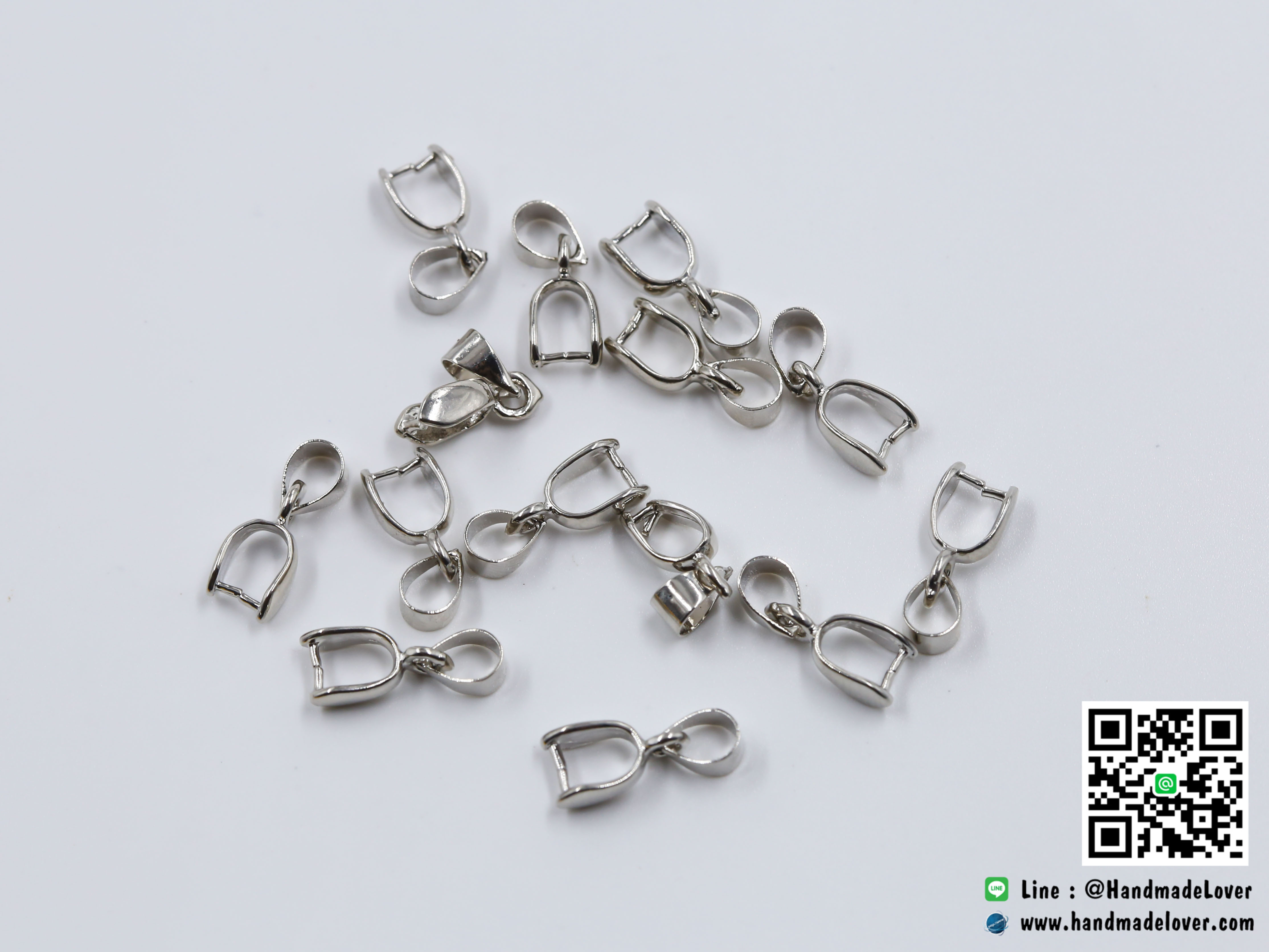 ตัวหนีบจี้ ตัวงับจี้ สีนิเกิล [แพ็ค 5 ชิ้น]