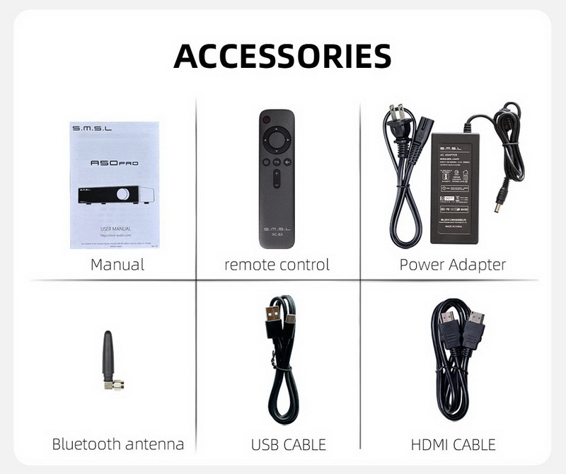 SMSL A50 Pro เครื่องขยายเสียง 2.1 แชนแนล สำหรับโฮมเฮียเตอร์ รองรับ Hi-Res ประกันศูนย์ไทย