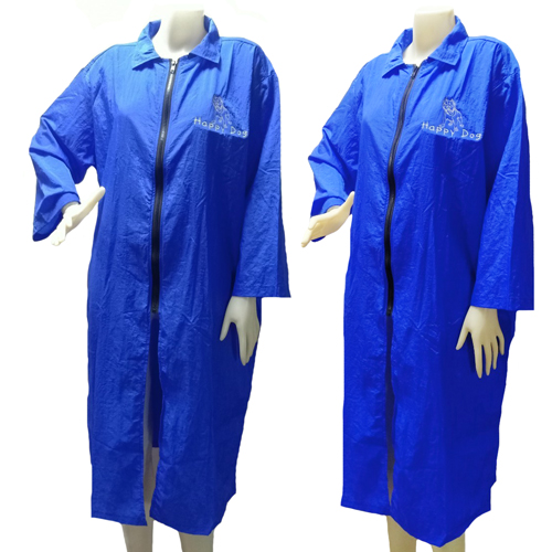 Dogtalog Groomer Apparel เสื้อคลุมผ้าร่ม เสื้อคลุมตัดขน เสื้อคลุมช่าง เสื้อคลุมกันเปื้อน สีน้ำเงิน