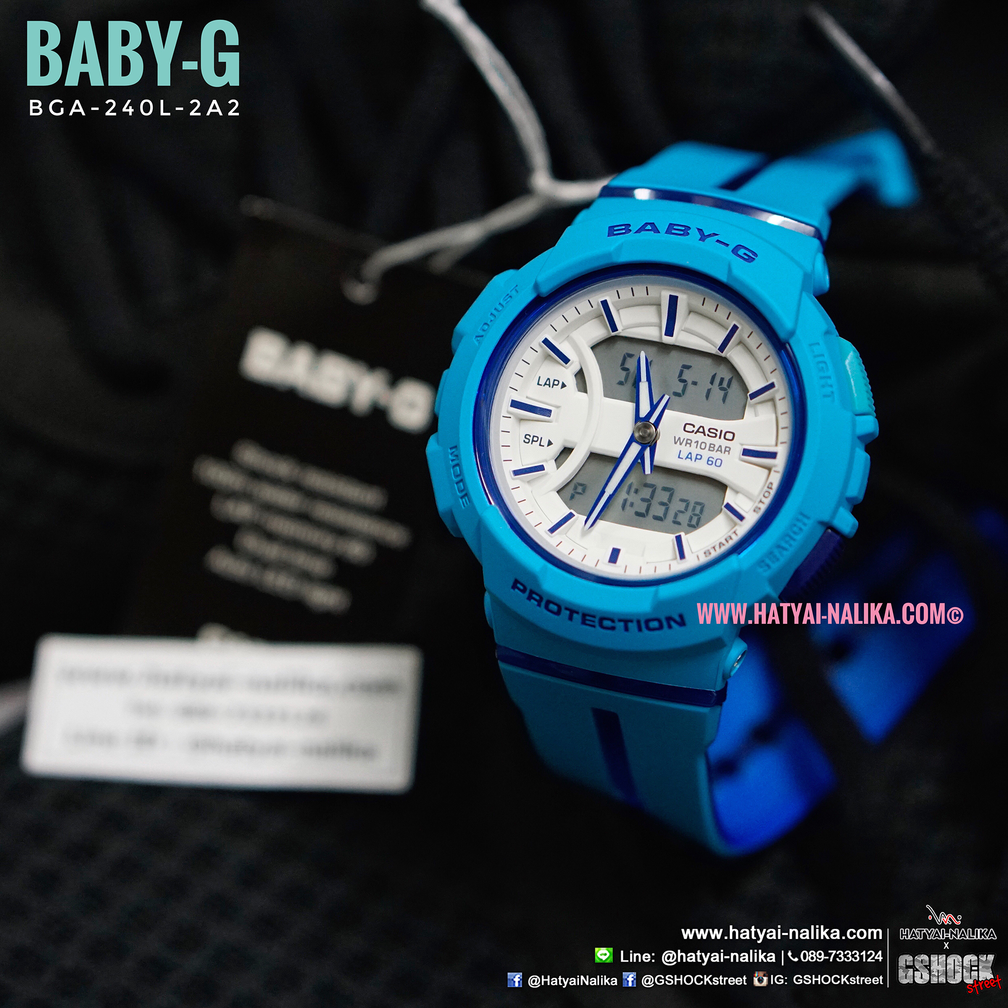 นาฬิกา Casio Baby-G for Running BGA-240L Love to Run series รุ่น BGA-240L-2A2 ของแท้ รับประกัน1ปี