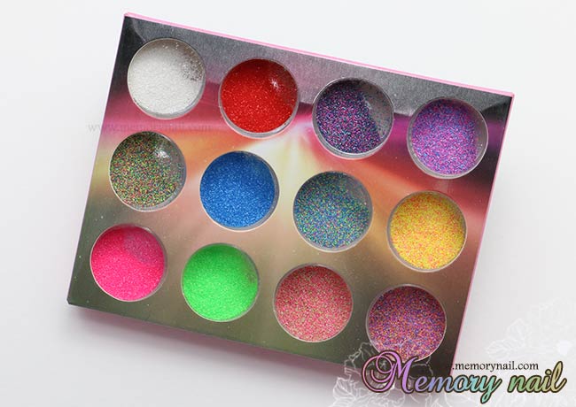 กากเพชรติดเล็บ ละเอียด คละสี 12 เชดสี