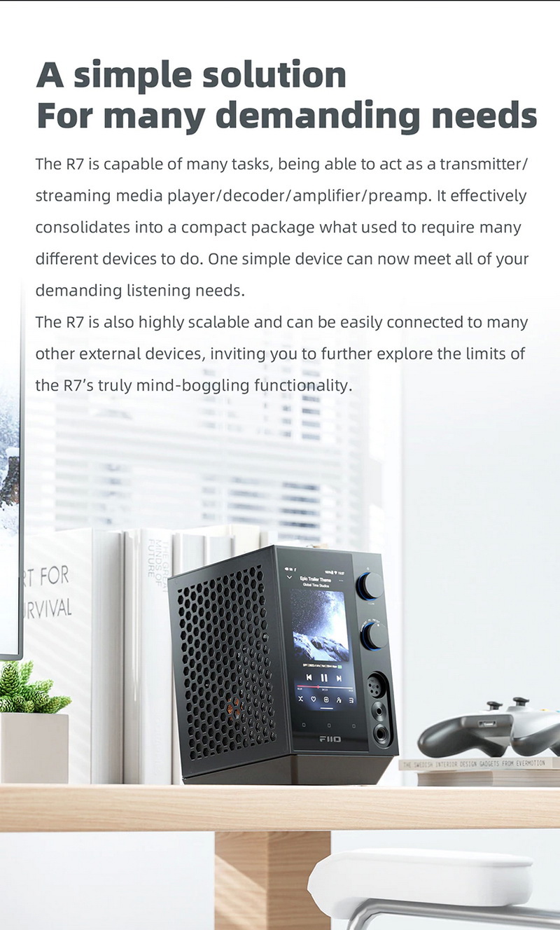 FiiO R7 เครื่องเล่นเพลงสตีมมิ่งตั้งโต๊ะ DAP+DAC+AMP ครบจบในตัว รองรับ MQA, Roon Ready