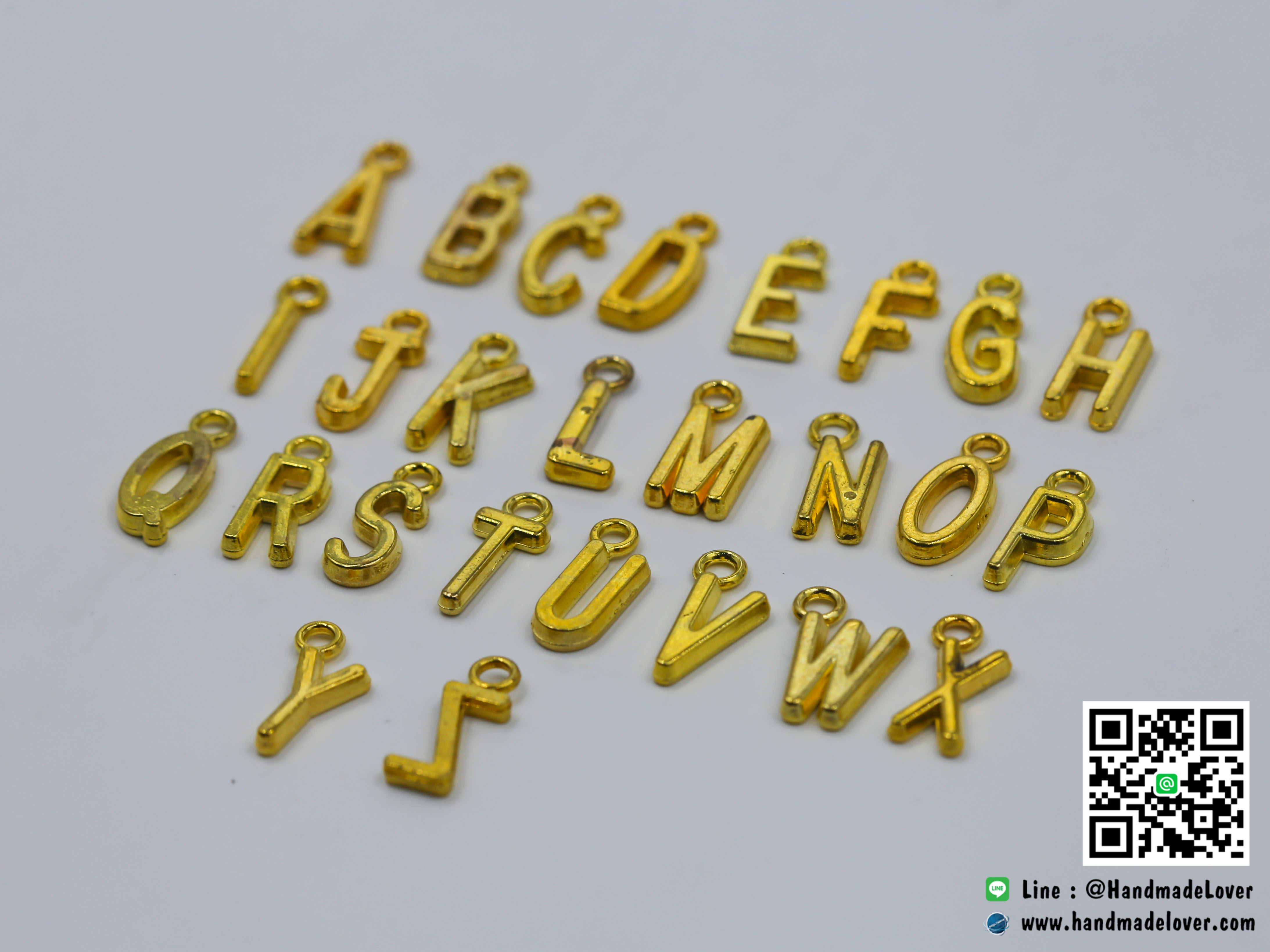 จี้,ตัวห้อยซิปโลหะ สีทอง ตัว "A-Z" แบบห้อย