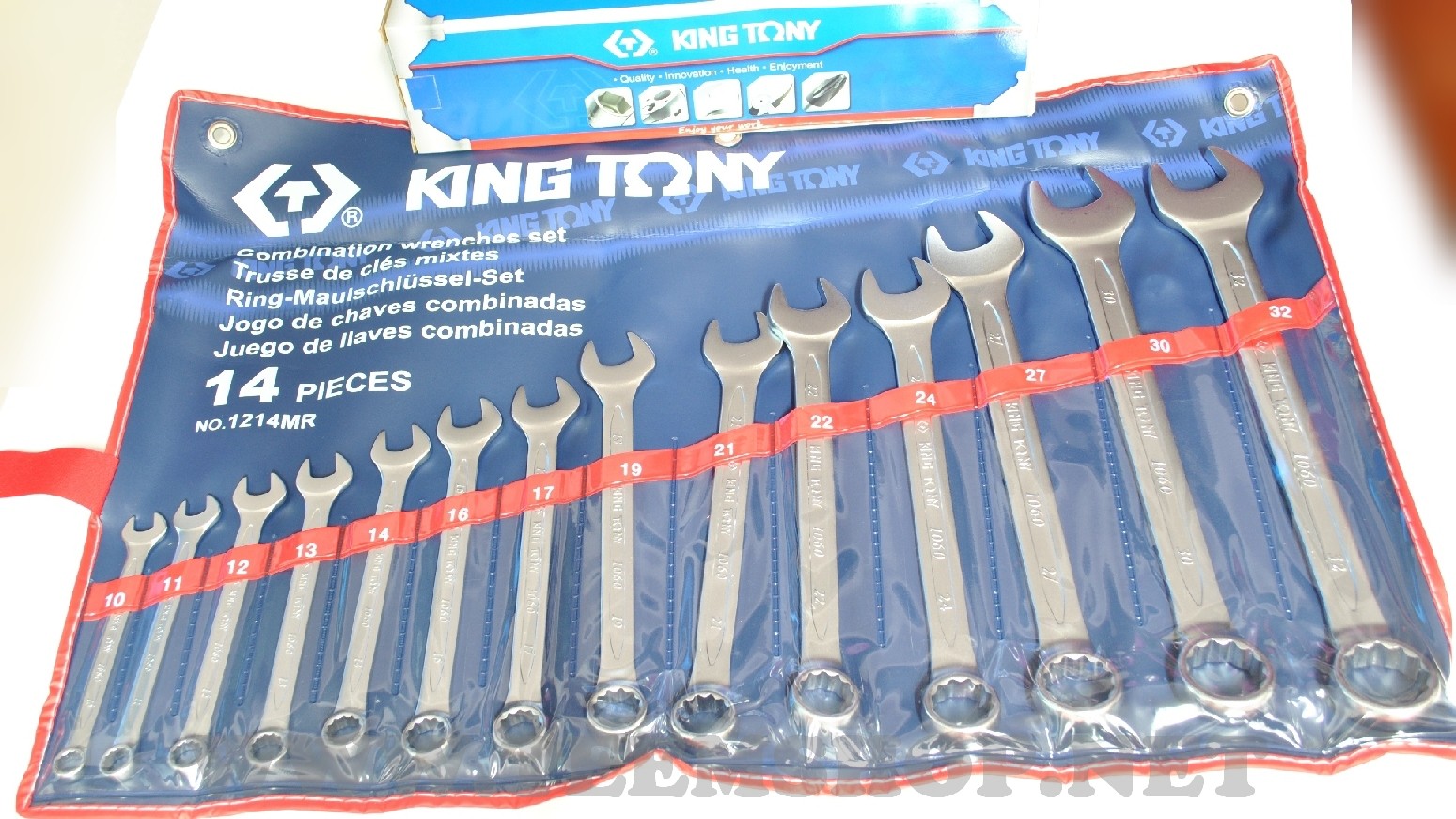 KINGTONY ประแจแหวนข้างปากตาย ชุด 14 ตัว 10-32mm. NO.1214MR Made in Taiwan