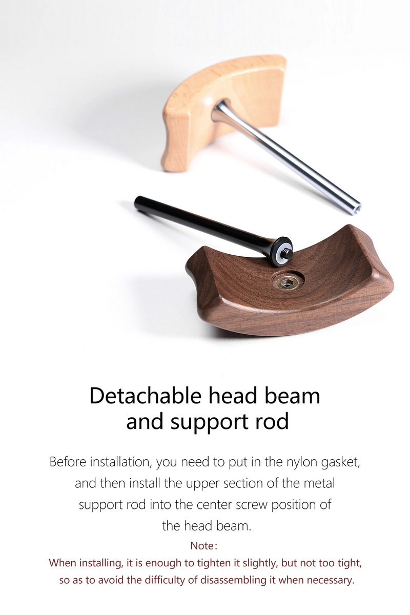 DD HS270W ขาตั้งหูฟังผสมผสานระหว่างไม้และโลหะ ไม่ล้มง่าย คานศีรษะที่ถอดออกได้