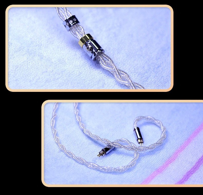 ขาย Hakugei Glacier+ สายอัพเกรดหูฟัง ทองแดงชุบเงิน 6N OCC ถัก4