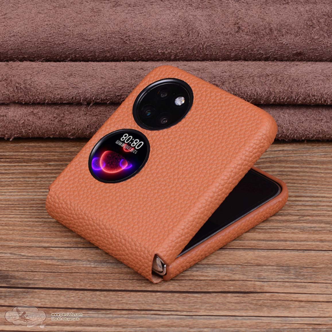 เคสหนังแท้ Huawei P50 Pocket จาก Jinhao [Pre-order]