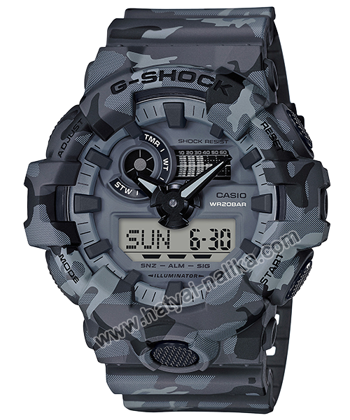 นาฬิกา Casio G-Shock Limited GA-700CM Camouflage series รุ่น GA-700CM-8A (พรางเทา) ของแท้ รับประกัน1ปี
