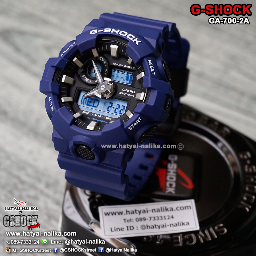 นาฬิกา คาสิโอ Casio G-Shock Standard ANALOG-DIGITAL รุ่น GA-700-2A (สีเนวี่บลู) ของแท้ รับประกัน 1 ปี