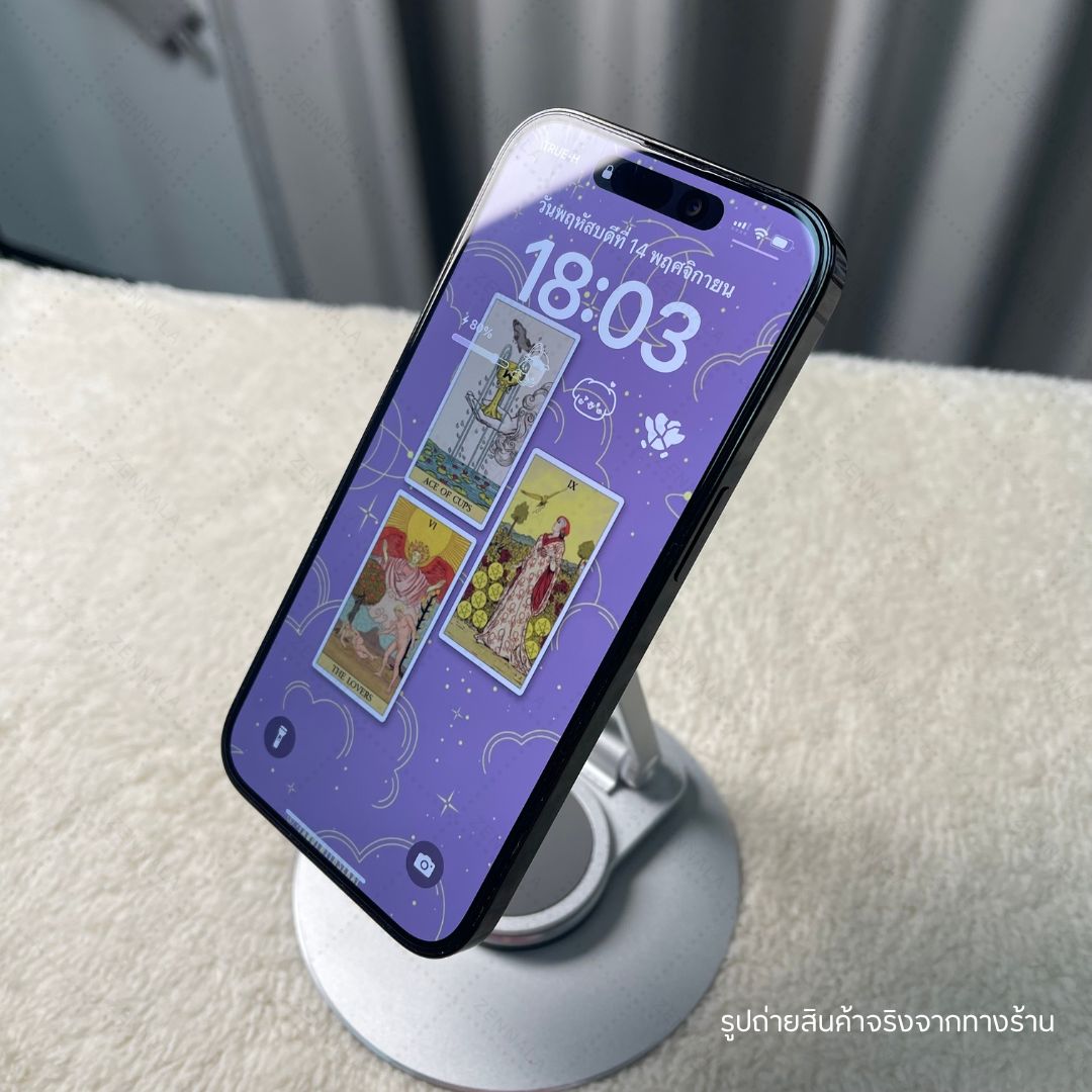 ขาตั้งโทรศัพท์แม่เหล็ก รุ่น 2 พับ สีเงิน