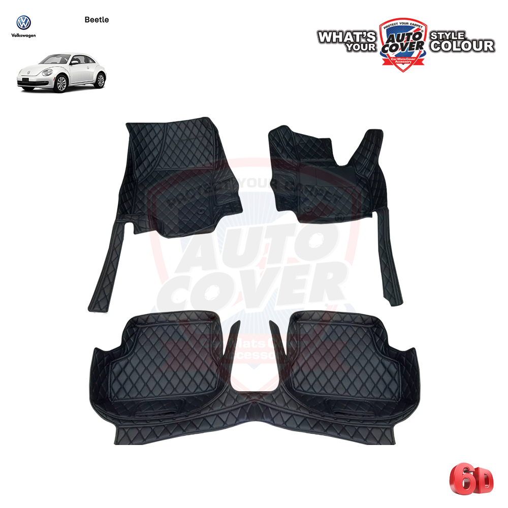 พรมรถยนต์ 6D รถ VW BEETLE ปี 2012-2018 ชุดภายในห้องโดยสาร จำนวน 3 ชิ้น
