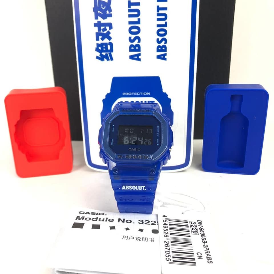 นาฬิกา Casio G-SHOCK x ABSOLUT China Limited Collaboration model รุ่น DW-5600SB-2PRABS (วางขายเฉพาะในจีนเท่านั้น) ของแท้ รับประกัน1ปี