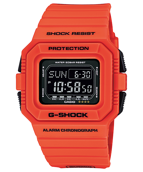 นาฬิกา คาสิโอ Casio G-Shock Limited Rescue Orange Series รุ่น DW-D5500MR-4 สีส้มนักดับเพลิง