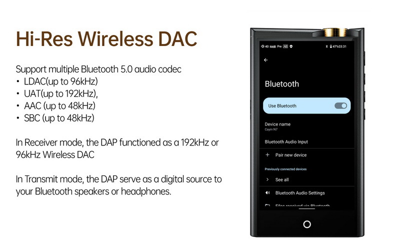 Cayin N7 DAP พกพาระดับเรือธงแห่งยุค Pure 1-bit ระบบปฎิบัติการ Android 12 ประกันศูนย์ไทย