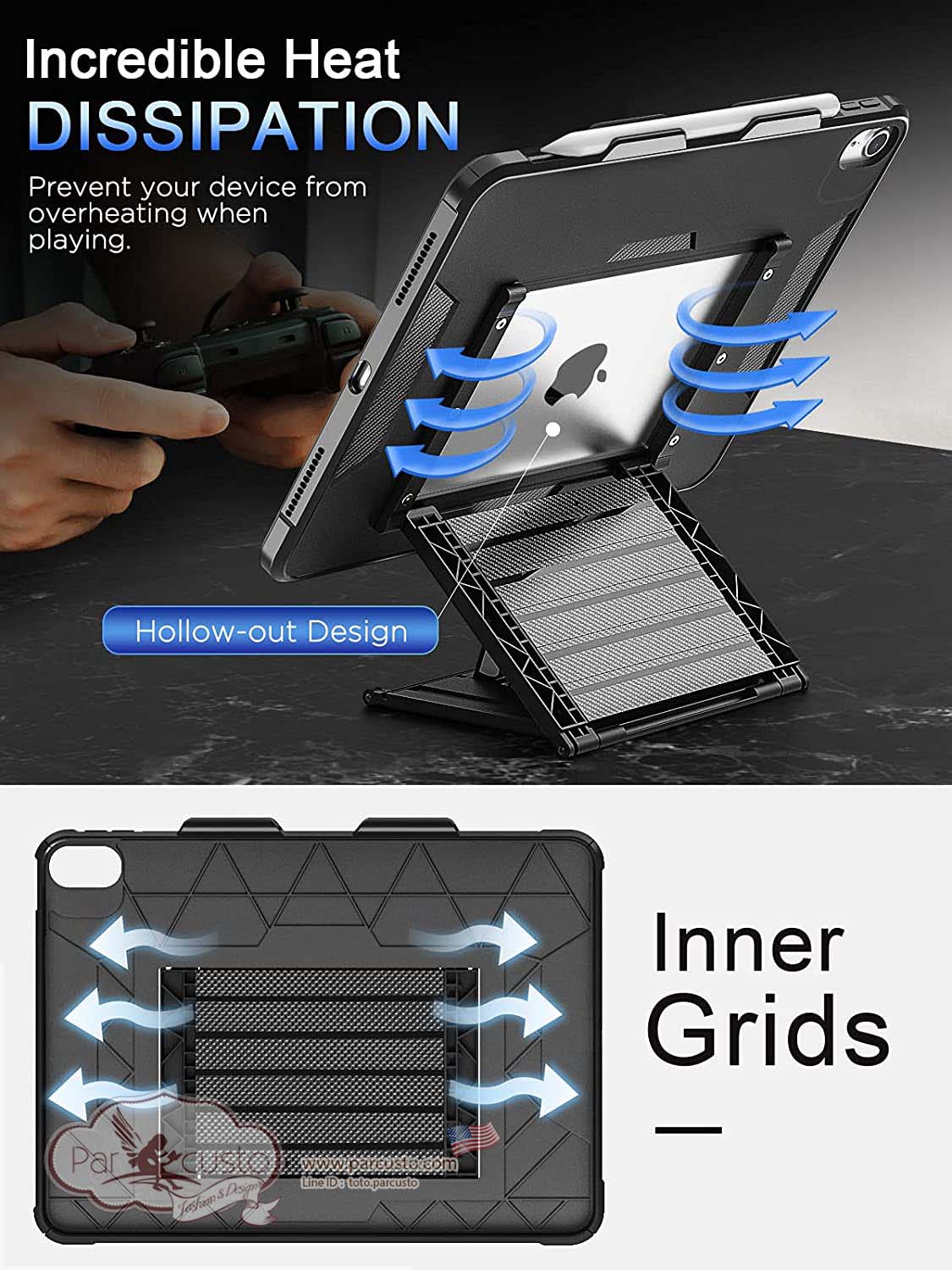 เคสกันกระแทก iPad Air 4th/5th Generation 10.9 Inch 2020/2022 [Multi-Angle] จาก MoKo [Pre-order USA]