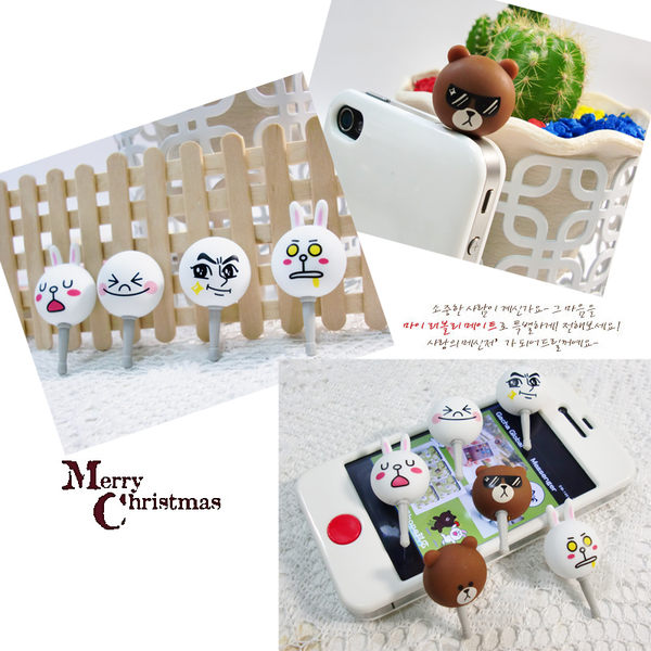 ขาย LINE จุกปิดหูฟัง จุกกันน้ำ จุกกันฝุ่น สำหรับมือถือ iPhone จากตัวละครสุดฮิตของญี่ปุ่น