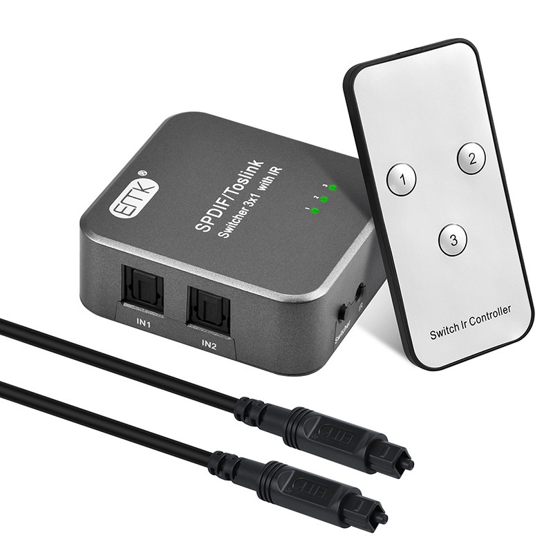 ERTK SPDIF Optical Splitter เข้า3 ออก1 สำหรับเครื่องเสียง ประกันศูนย์ไทย