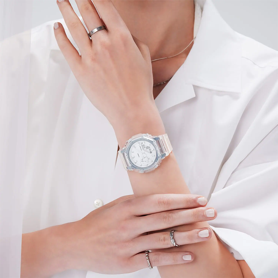 นาฬิกา Casio G-Shock Women ไซส์มินิ GMA-S2100SK Metallic Skeleton series รุ่น GMA-S2100SK-7A ของแท้ รับประกัน1ปี