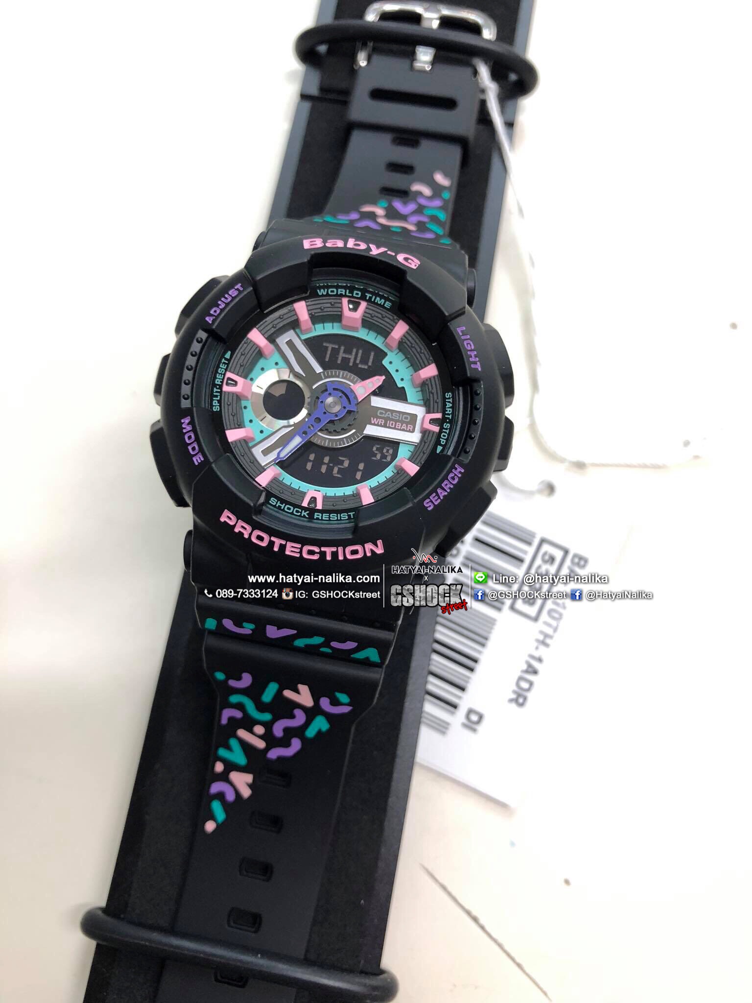 นาฬิกา Casio Baby-G Special Color Throwback 90’ Geometric pattern series รุ่น BA-110TH-1A ของแท้ รับประกัน1ปี