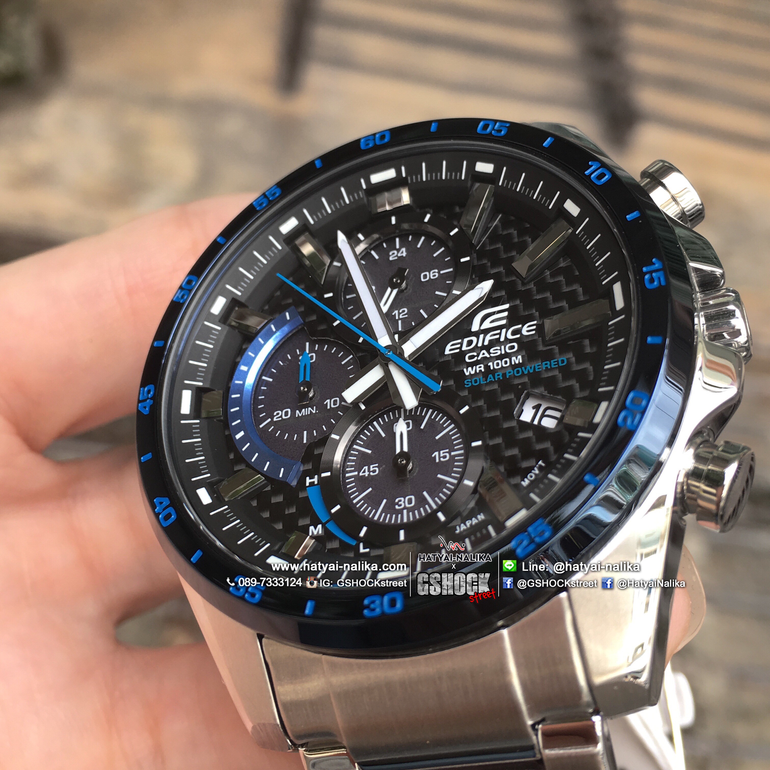 นาฬิกา Casio EDIFICE Solar-Powered CHRONOGRAPH รุ่น EQS-900DB-2AV ของแท้ รับประกัน 1 ปี